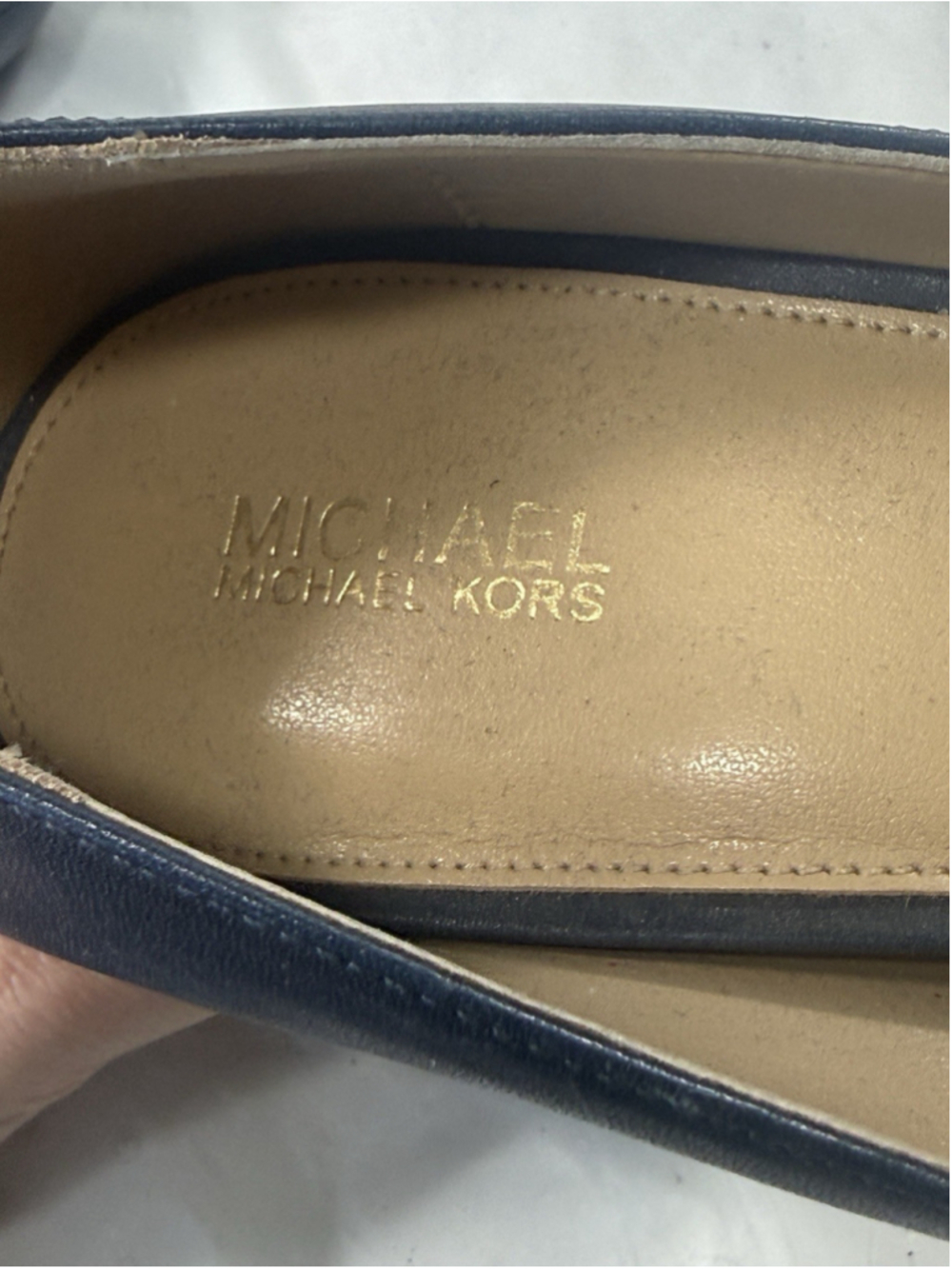 Michael Kors Alina Flex Navy Leather Pointed Toe Pumps Heels Women’s Size 10M - Picture 2 of 16